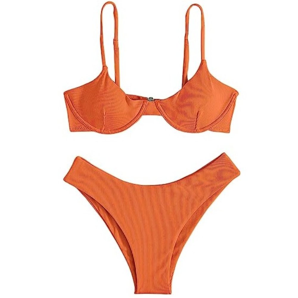 Orange Micro Bikini With Underwire Cups